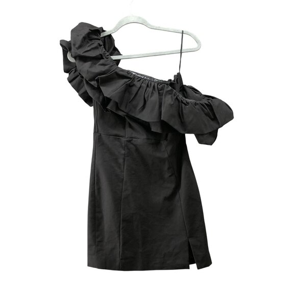 & Other Stories Off Shoulder Ruffle Mini Dress Size 6 Black (EU 36) Party - Picture 2 of 11